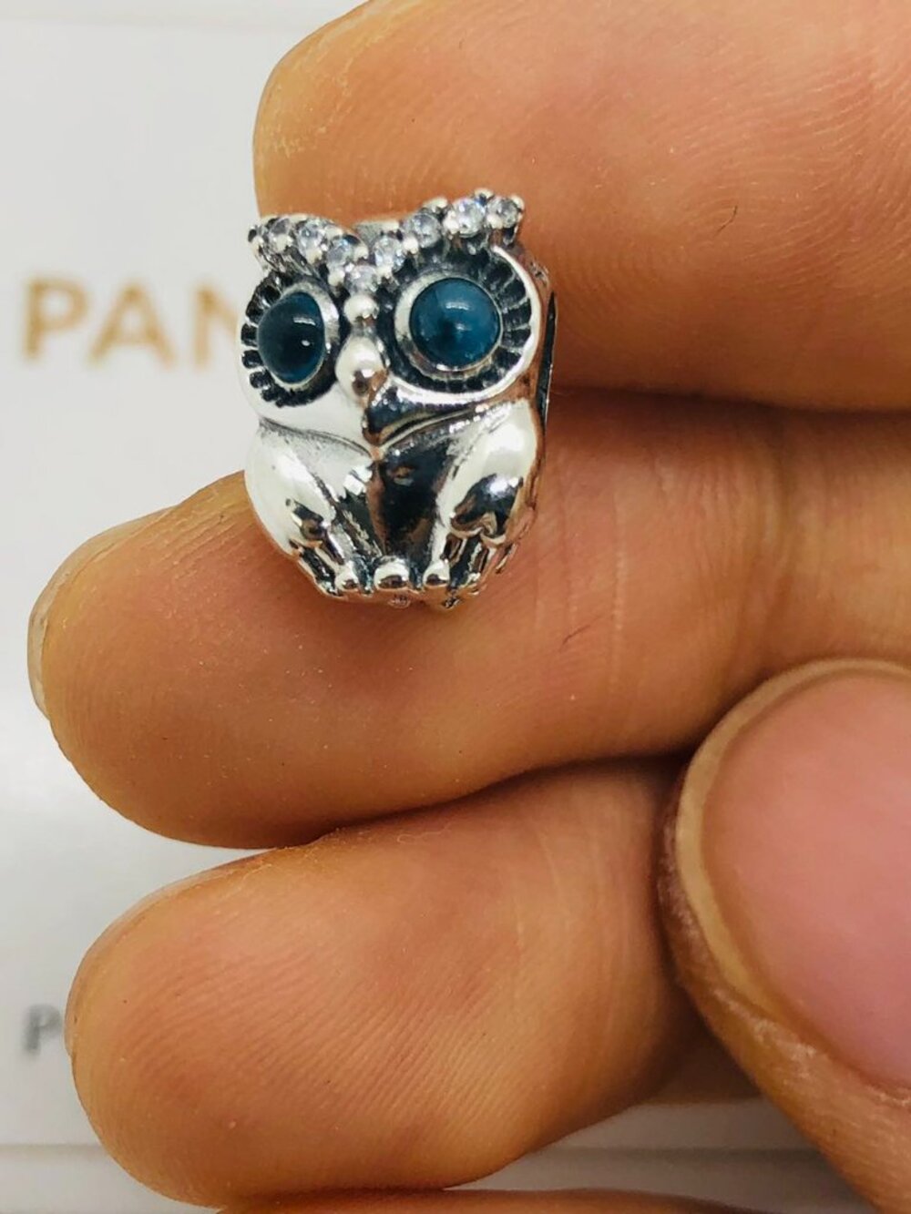 Pandora Sparkling Owl Charm